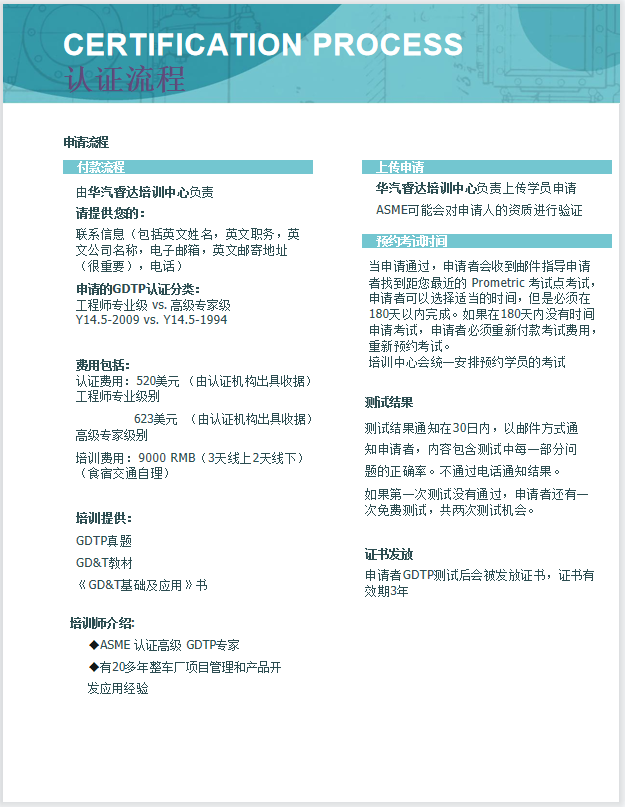華汽睿達GDTP認證流程